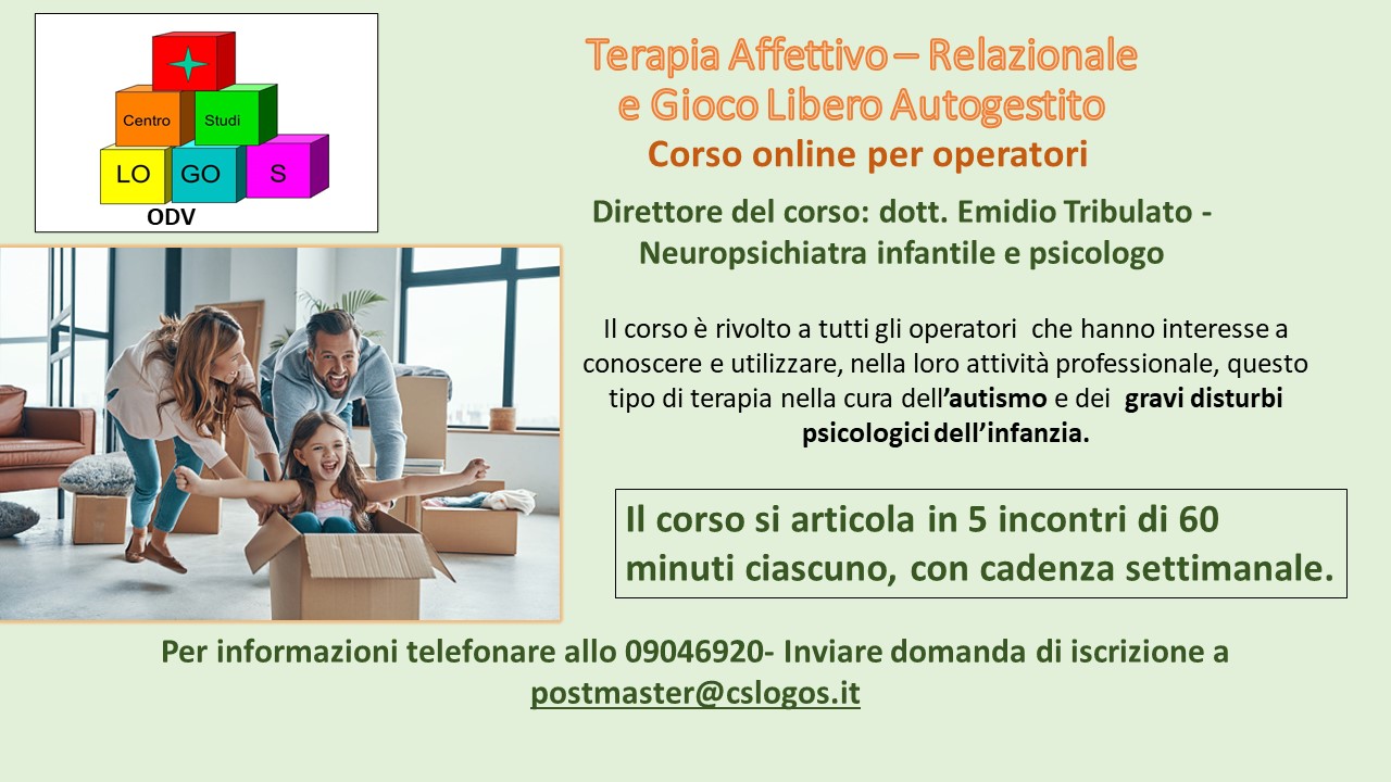 Corso su Terapia Affettivo -Relazionale e Gioco LIbero Autogestito